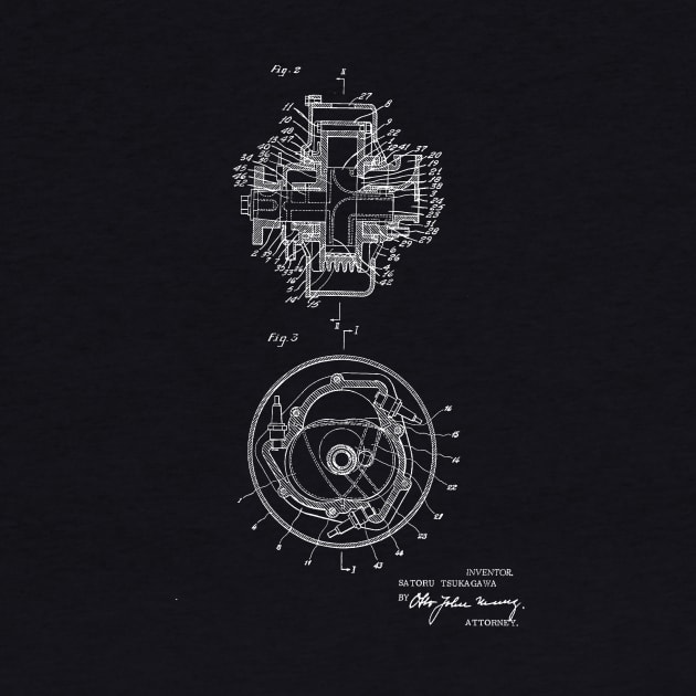 Rotary Internal Combustion Engine Vintage Patent Hand Drawing by TheYoungDesigns